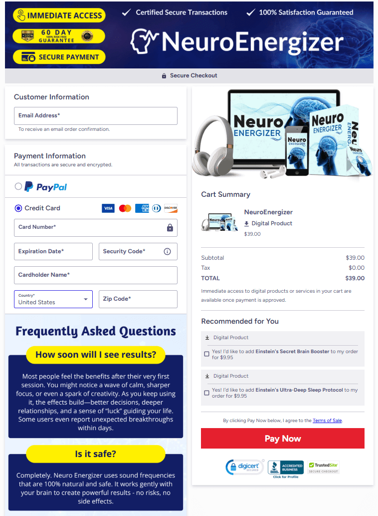 Neuro Energizer Checkout